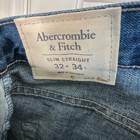 Abercrombie & Fitch Slim Straight Distressed Jeans Size 32 X 34 New - Picture 13 of 16